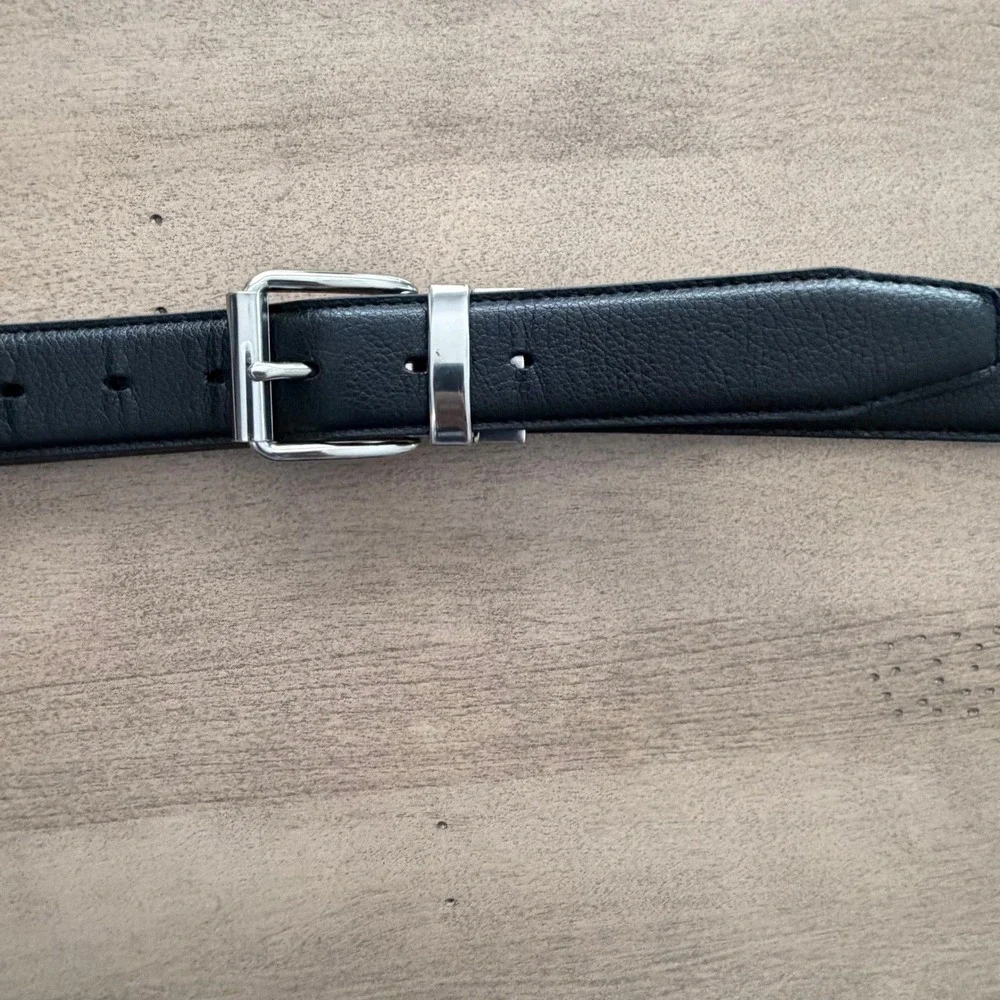 Mens Reversible Belt Black Brown Silver Swivel Buckle Size Large 36-42 Casual